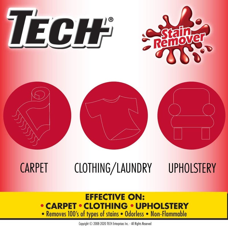 TECH Stain Remover, 24 oz Spray Bottle, 2-Pack, For Carpet, Clothes, Upholstery, and Other Fabrics - Image 3